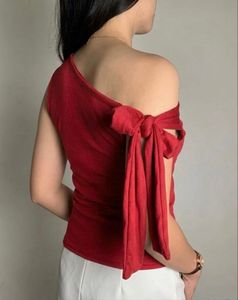 Chic One Shoulder Red Top