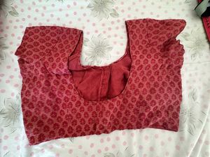 Red Printed Readymade Blouse