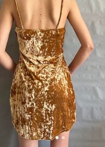 Forever 21 Women's Yellow and Gold Dress