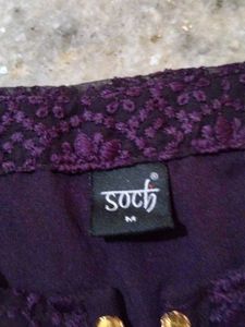 Elegant Purple Kurta with Gold Embellishments
