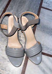 Stylish Grey Block Heel Sandals