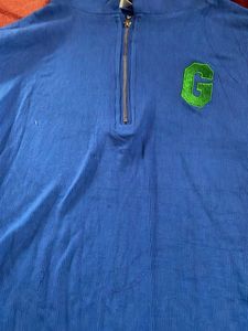 Blue Quarter Zip Long Sleeve Top