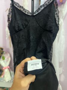 Elegant Black Lace Dress (XS)