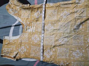 Yellow Kurta Set with White Pants