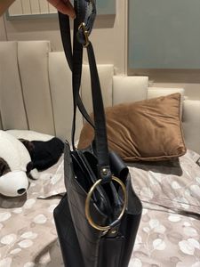 Chic Quilted Black Bucket Bag