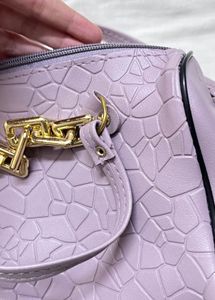 Lilac Textured Chain Crossbody Bag