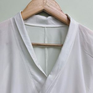 White Kimono Style Cropped Blouse