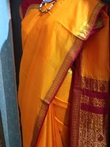 GentlyUsed YellowMisoreSilkSaree-MaroonBorder+