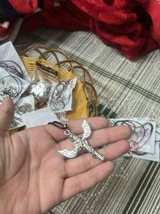 Gothic Cross with Rose Pendant Necklace