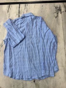 Men's Blue Plaid Button-Down Shirt