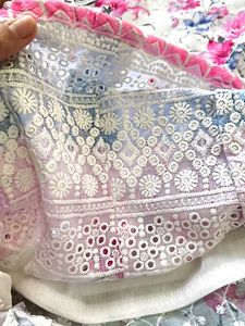 Floral Chikankari Puff-Sleeve Cotton Top