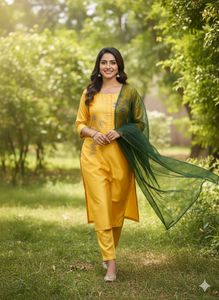 Elegant Yellow Kurta Set for haldi occasion
