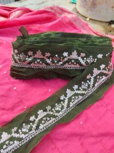 Embroidered Green  Border lace