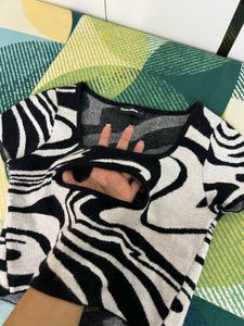 Zebra Print Cutout Sweater Top