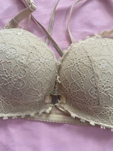 Lace Front Closure Push Up Bra