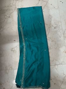 Elegant Teal Embroidered Gown