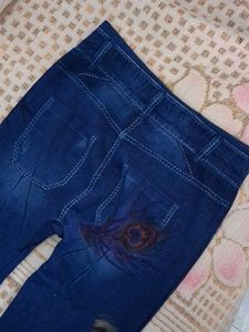 Peacock Print Blue jagging 💗