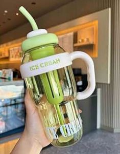 New Cute Ice Cream Tumbler with Straw