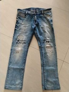 Stylish Blue Distressed Jeans