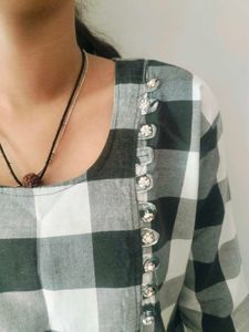Black And White Checks Kurti