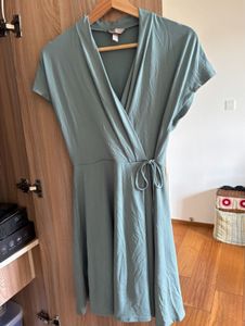 Sea green faux Wrap Dress