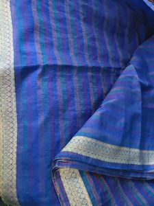 Elegant Blue Striped Saree