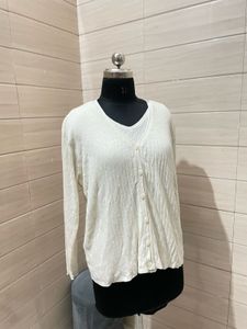 Imported Double layer Cream Knit Cardigan