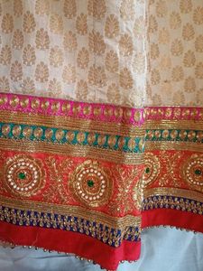 Elegant Cream Brocade Skirt