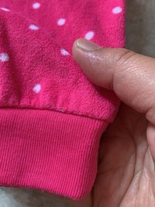 Cute Pink Polka Dot Fleece Onesie