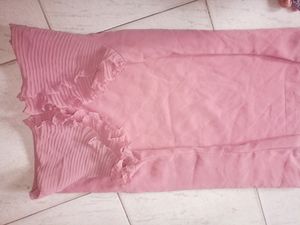 White Cotton 3/4, Trouser With 2 Multi Colour Top