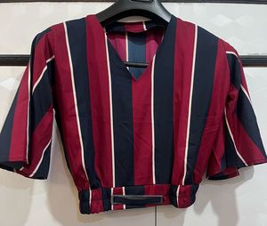Stylish Striped Crop Top