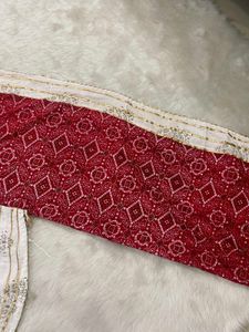 Off-White Anarkali Kurti &amp; Bandhani Dupatta Set