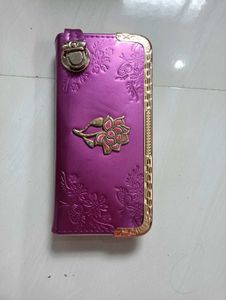 Vibrant Purple Floral Clutch Wallet