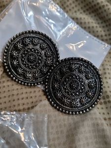 Boho Oxidized Silver Earrings