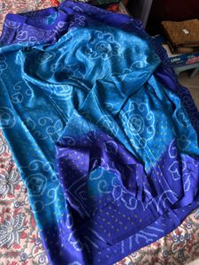 Pure gaji silk bandhini saree