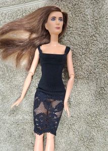 Black Lace Trimmed Bodycon Dress wonder women doll