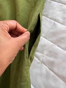 Elegant green linen dress