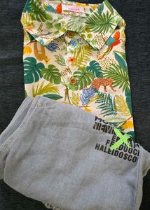 Stylish Boys' Tropical Shirt &amp; Jeans Set