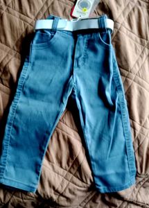 Blue Chino Pants with Belt