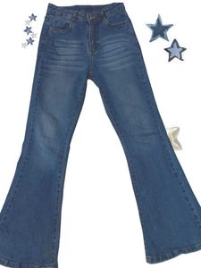 Minimalistic faded pale blue bootcut