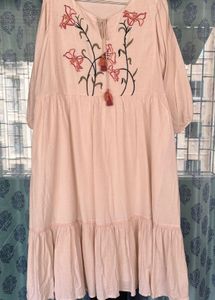 AND Embroidered Tiered Dress