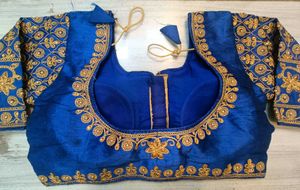 Blue Embroidered Heavy Work Blouse