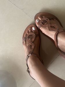 Brown Leather Strappy Sandals