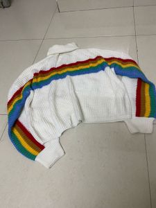 Rainbow Striped Knit Sweater