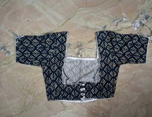 Navy Blue Printed Blouse