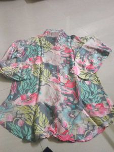 Floral co ord set with Embellished Collar