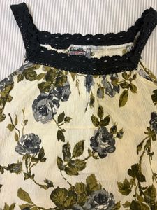 Vintage Floral Crinkle Georgette cami top