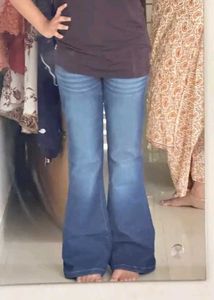 Flared Blue Denim Jeans with tag