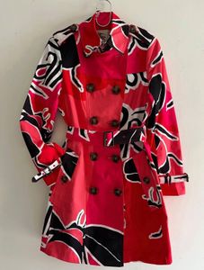 Abstract Print Trench Coat