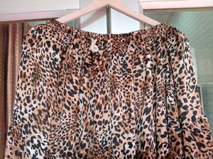 Leopard Print Tiered Maxi Skirt